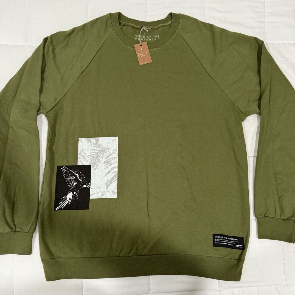 Voice of the Wanderer Olive Green Graphic Crewneck Sweatshirt